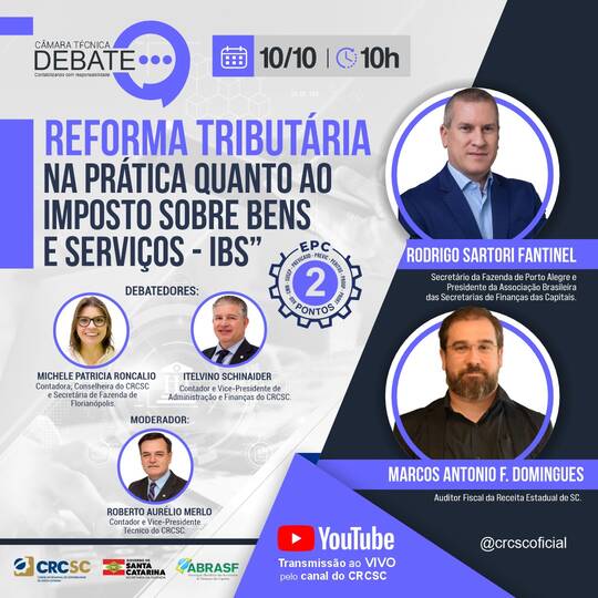 Abrasf confirma presença em evento do CRCSC sobre Reforma Tributária